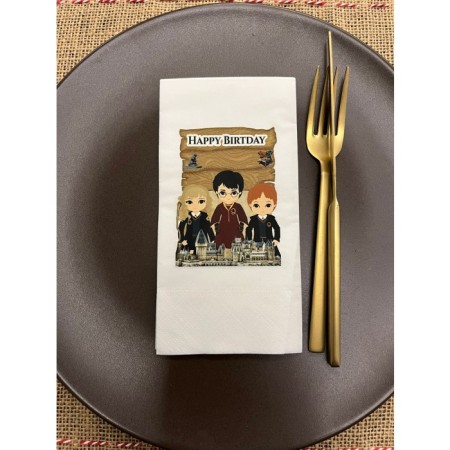 Harry Potter Baskılı Parti Peçetesi Beyaz 16 Adet