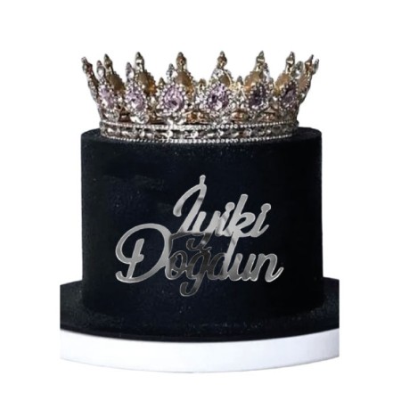 Pasta Önü Plexi İyi Ki Doğdun 10x7 Cm Gümüş