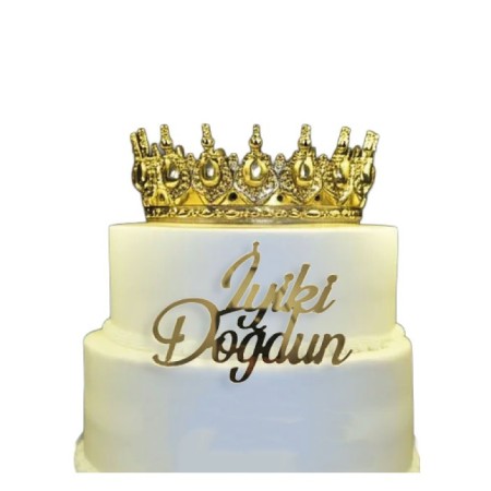 Pasta Önü Plexi İyi Ki Doğdun 10x7 Cm Altın