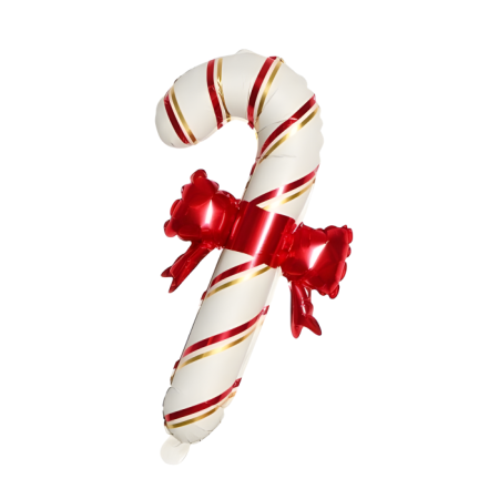 Kırmızı Kurdeleli Krem Baston Şeker Folyo Balon 65x37 cm