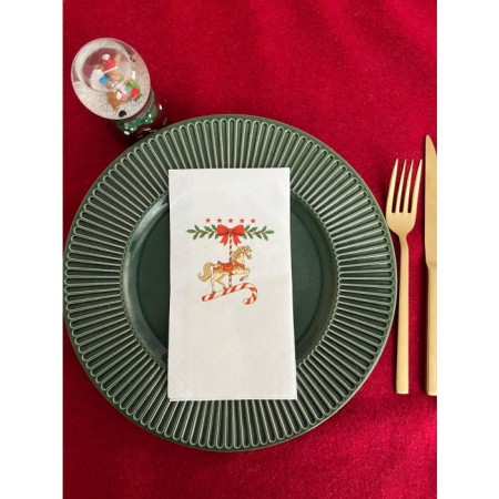 Atlı Karınca Baskılı Sunum Peçetesi Beyaz 16 Adet