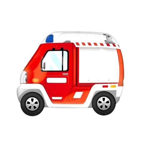 Kırmızı İtfaiye Arabası Folyo Balon 58x50 cm