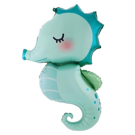 Retro Yeşil Deniz Atı Folyo Balon 76x44 cm