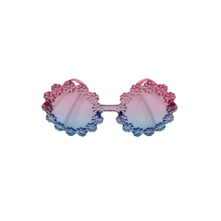 Parti Gözlük Mika Çiçekli Model Mavi Pembe