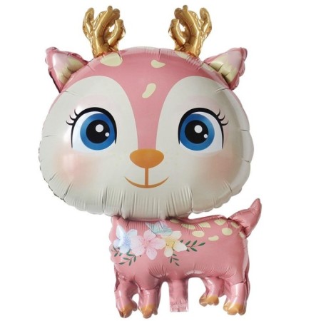 Geyik Pembe Folyo Balon 49x74,5 cm