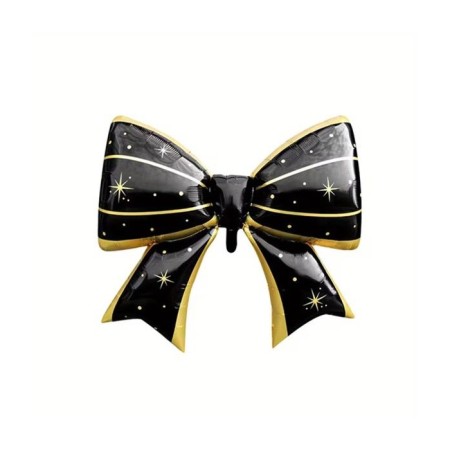 Siyah Gold Fiyonk Folyo Balon 92x58 cm cm