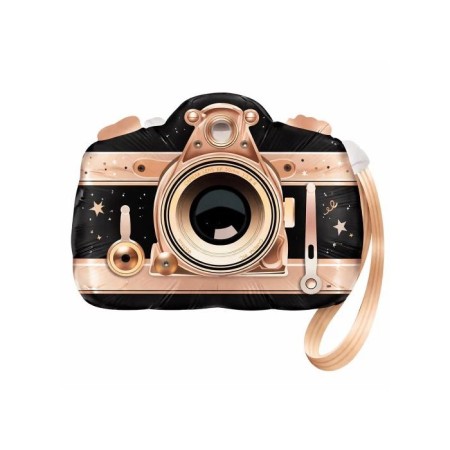 Siyah Fotograf Makinası Folyo Balon 65x50 cm