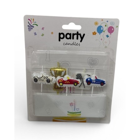 Formula Yarış Arabaları Mum 5 li
