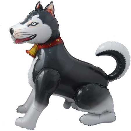 Ayakta Durabilen Dev Husky Kurt Köpek Figürlü Folyo Balon 55x45 cm