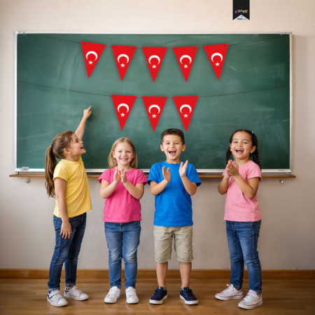 Ay Yıldız Üçgen Flama Bayrak Set 250 cm