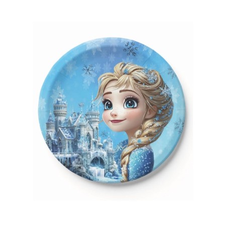 Kar Prensesi Temalı Tabak 23 cm 8 Adet