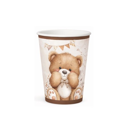 Sevimli Ayı Temalı Karton Bardak 8 Adet