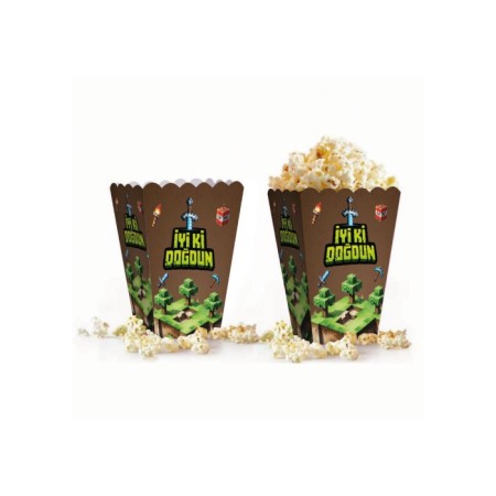 Pixel Temalı Mısır Kutusu 8 Adet