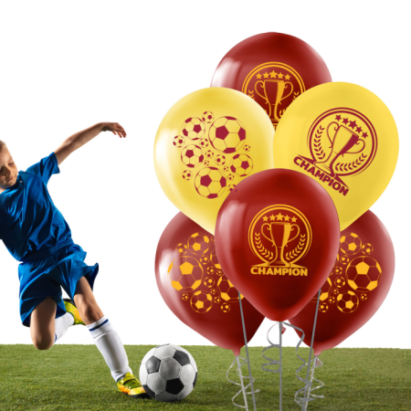 Champion Sarı Kırmızı Baskılı Balon 10 Adet