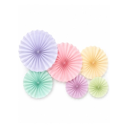 Kağıt Yelpaze Süs Makaron Rengarenk Set 6 lı