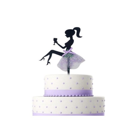 Pasta Üstü Bride Etekli Model Mor Tüllü 16 cm