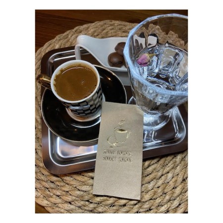 Gold Yaldızlı Kraft Kahve Şahane Sohbet Şahane  Peçete 6x12 cm