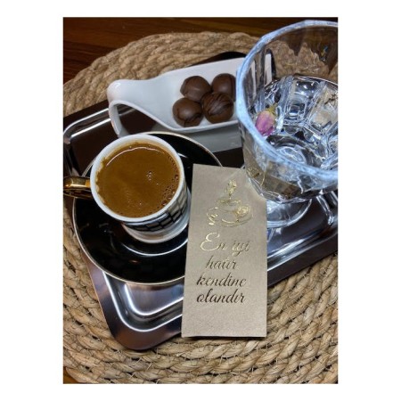 Gold Yaldızlı Kraft En İyi Hatır Kendine Olandır Peçete 6x12 cm