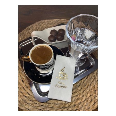 Gold Yaldızlı Beyaz Biraz Keyifçilik Peçete 6x12 cm