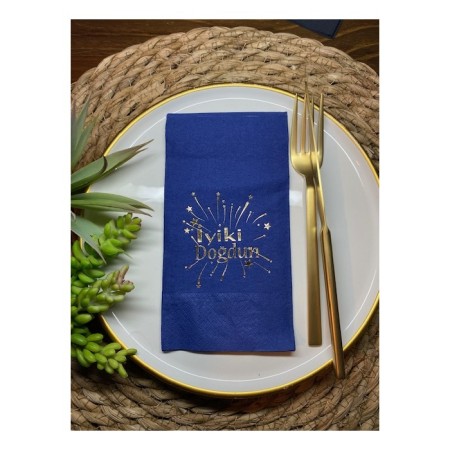 Gold Yaldızlı Lacivert İyi Ki DoğdunPeçete 16 lı