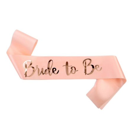Bride To Be Gold Yazılı Toz Pembe Kuşak