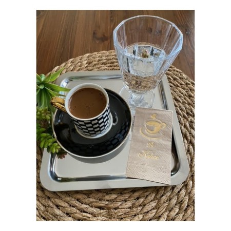 Gold Yaldızlı Kraft Bi Kahve Peçete 6x12 cm