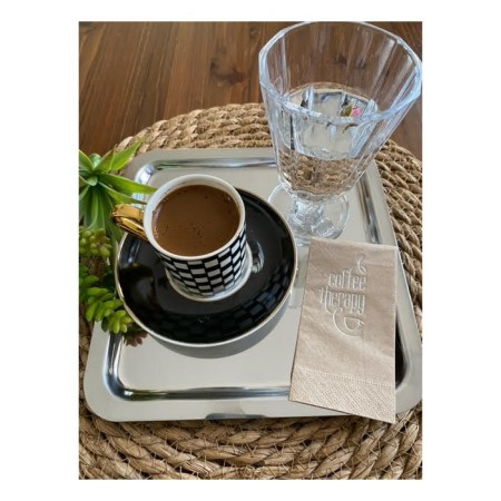 Gümüş Yaldızlı Kraft Coffee Therapy Peçete 6x12 cm