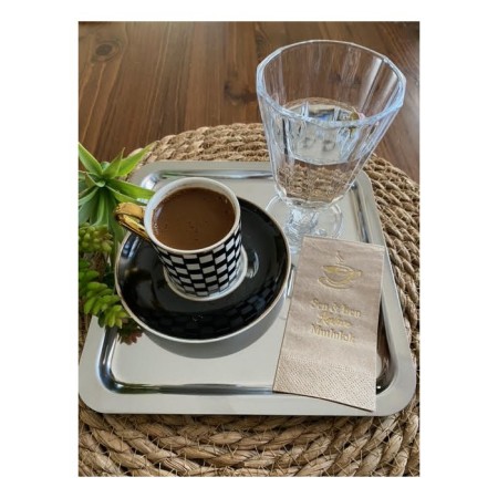 Gold Yaldızlı Kraft Sen ve Ben Kahve Mutluluk Peçete 6x12 cm