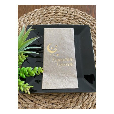 Gold Yaldızlı Kraft Ramadan Karem Peçete 16 Adet