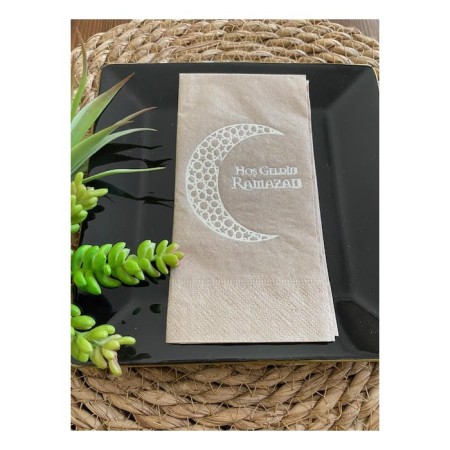 Gümüş Yaldızlı Kraft Hoş Geldin Ramazan Garson Katlama 16 lı Yeni Model