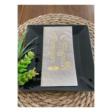 Gold Yaldızlı Kraft Hoş Geldin Ramazan Peçete 16 lı