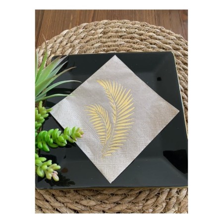 Gold Yaldızlı Kraft Yaprak Kokteyl Peçete 24x24