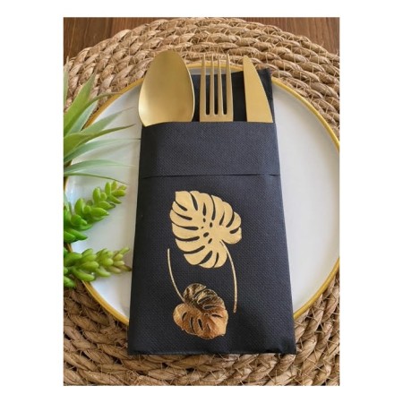 Gold Siyah Cepli Deve Tabanı Peçete 12 Adet 40x40