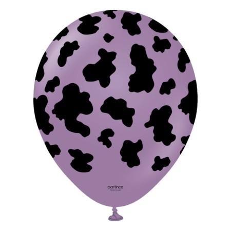 İnek Desenli Lavanta Balon 5 li