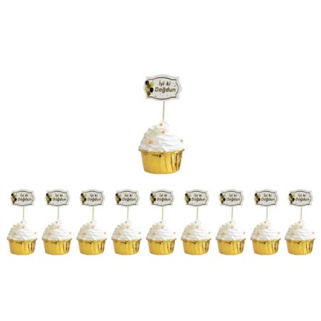 İyi Ki Doğdun Yazılı Kürdan 10 lu