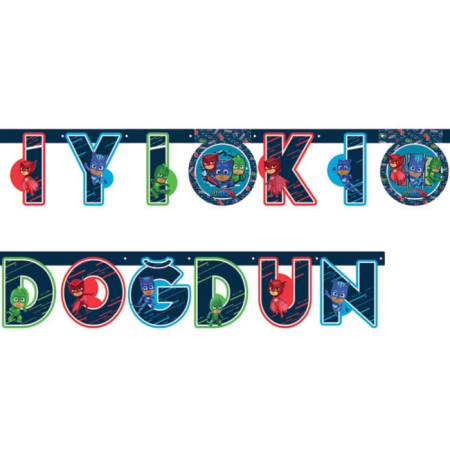 Pijamaskeliler Temalı İyi Ki Doğdun Banner