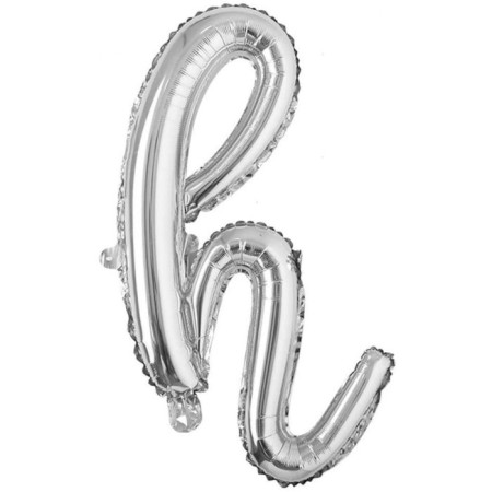 H Harf Gümüş El Yazısı Folyo Balon 18 inc 45 cm