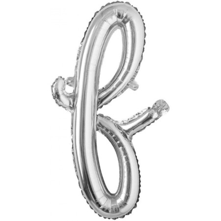 F Harf Gümüş El Yazısı Folyo Balon 18 inc 45 cm