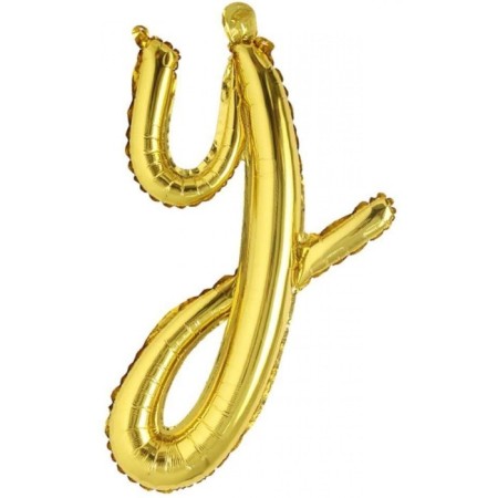 Y Harf Altın El Yazısı Folyo Balon 18 inc 45 cm
