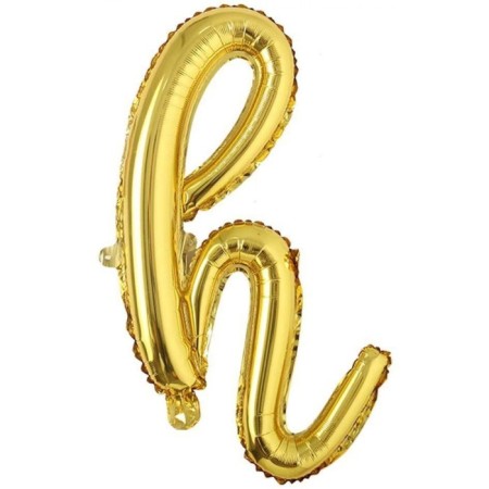 H Harf Altın El Yazısı Folyo Balon 18 inc 45 cm