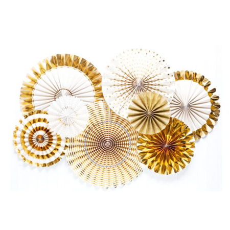 Yelpaze Metalize Gold Set 8 li