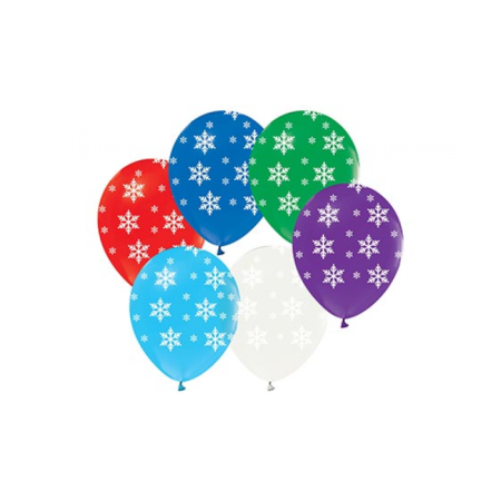 Yeni Yıl Kar Tanesi Baskılı Balon