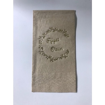 Gold Yaldızlı Kraft Afiyet Olsun Peçete