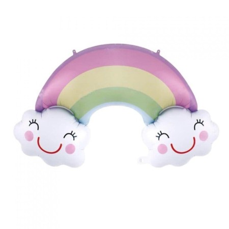 Gökkuşağı ve Bulut Folyo Balon 91x61 cm