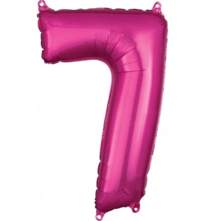 7 Rakam Koyu Pembe Folyo Balon 80 cm