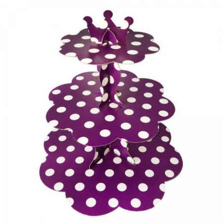Kek Standı Mor Puantiyeli