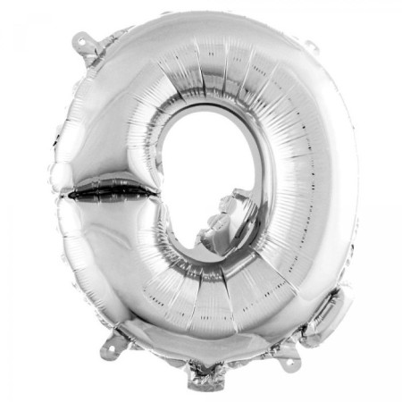Q Harf Gümüş Folyo Balon 40 inc 100 cm