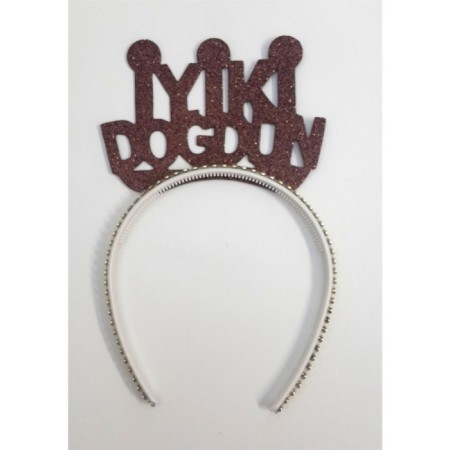 Simli Eva İyi ki Doğdun Taç Kahverengi