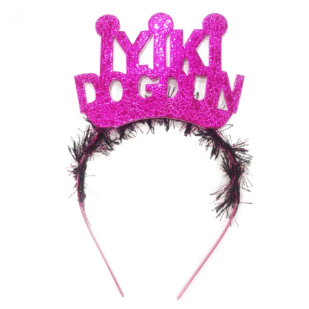 İyi Ki Doğdun Fuşya Yazılı Metal Taç