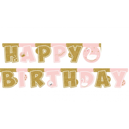 Kuğu Temalı Happy Bırthday Banner